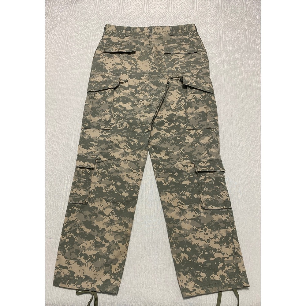 US Army Trouser Combat Uniform Pants Men's 34×33 Camo Button Fly Drawstring